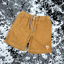 STUSSY CROWN CORDUROY SHORTS IN ORANGE - 28