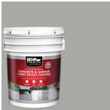 5 gal. Silver Gray Self-Priming 1-Part Epoxy Satin Concrete Garage Floor Paint