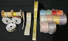 18 Crafting and Floral Ribbon Spools, 3/8", 7/8", 1 1/4", 2", 2 1/4"  4" wide