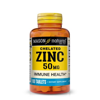 Mason Natural Zinc 50 mg - Improved Immune System Function, 100 Tablets