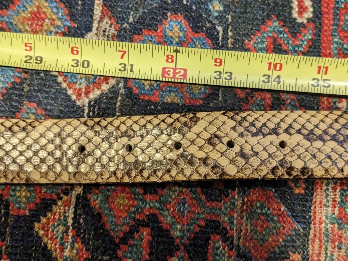 Venice Genuine Snake Skin belt size L made in Taiwan great condition Genuine Python Snake Skin Leather Belt, Handmade Men main image 2