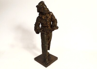 Skulptur Bronze Eutropius Bouret Pierrot Au -schein Der Mond 19. Jhd. Jh