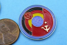 SOVIET Space PIN vtg Interkosmos mission logo USSR / German Democratic Republic