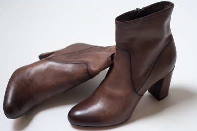 SANTONI 56323 Womens Brown Leathet Ankle Boots Block Size EU 39 / US 9