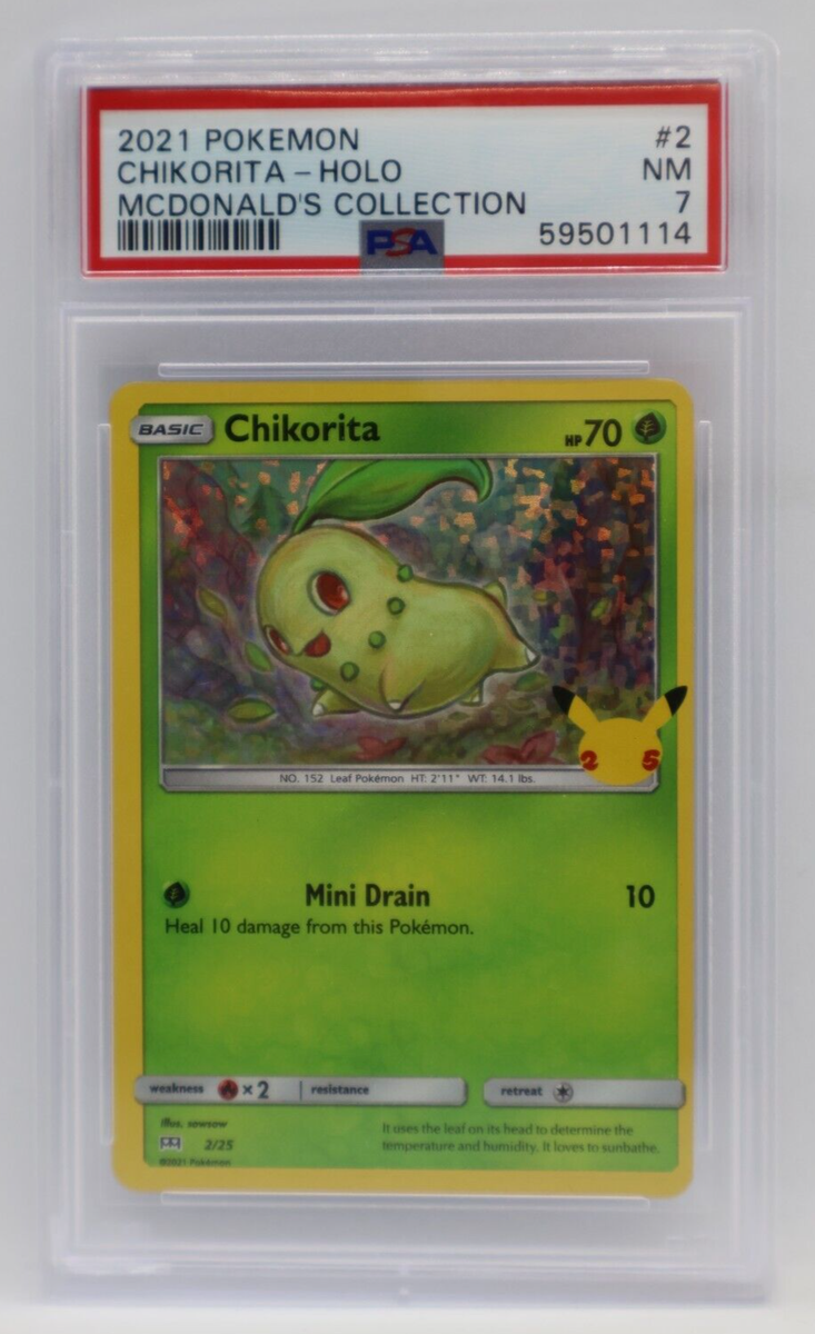 how much is a mcdonald's pokemon card worth 2021 Collection Holo Rare #2 - PSA NM 7 - CHIKORITA Wx2 / / 1 Artist mcdonald's pokemon card values 2025