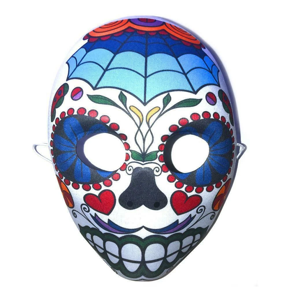 Celebrate Mexican Day of the Dead Blue Halloween Full Face Mask Costume  Unisex