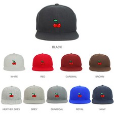 Youth Kid Size Cherry Patch Flat Bill Snapback Baseball Cap - FREE SHIPPING