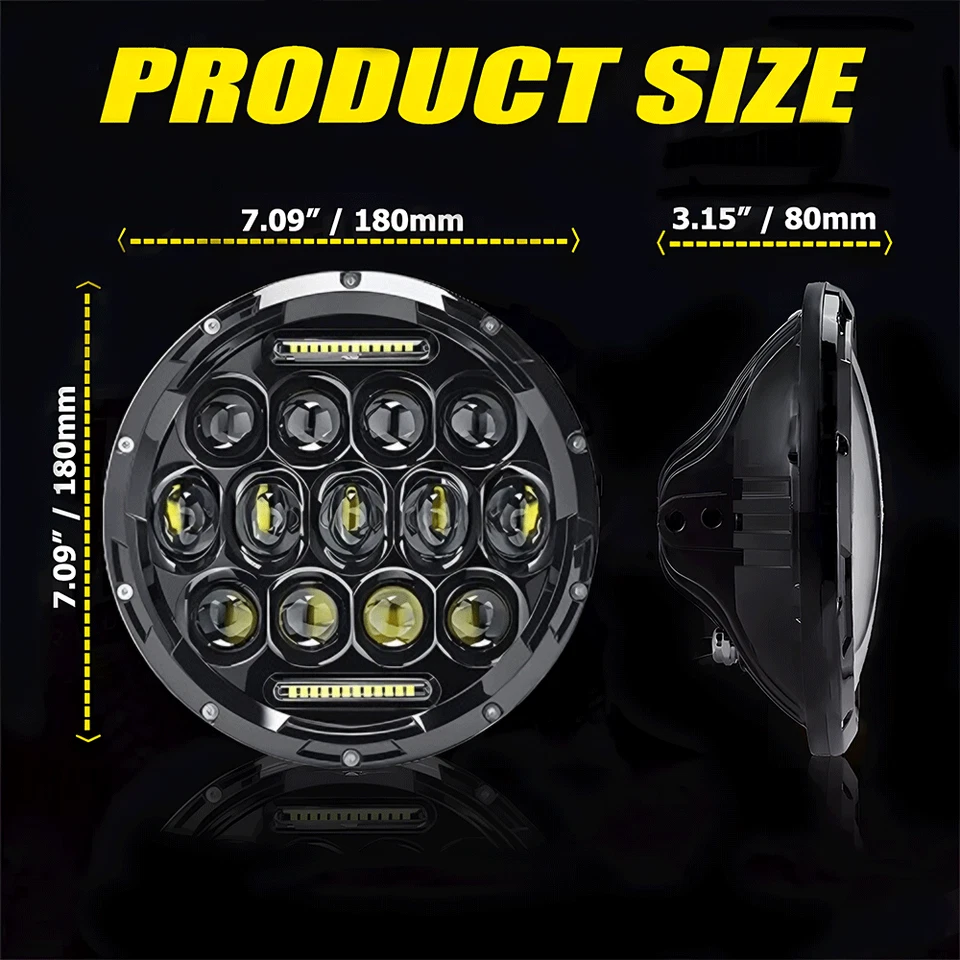 Faro LED 7" + Lámpara de paso de 4,5" para Honda Shadow VLX 600 Sabre 110 RS 750 Foto 2 de 4