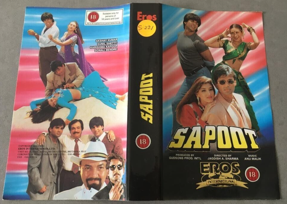 SAPOOT (Original) VHS Video Indian Bollywood Film Akshay Kumar