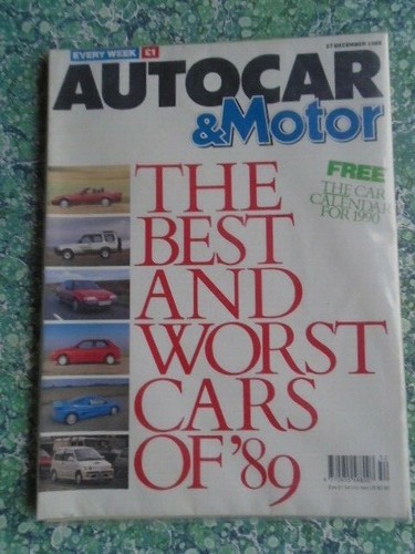 Autocar & Motor Magazine 27 December 1989 Best & Worst Cars Of 1989 9599F