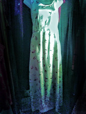 (SALE) PALE GREEN FLORAL SOFT POLYESTER COTTON LONG SHIFT