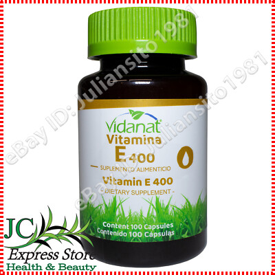 VITAMIN E 400 VARICOSE VEINS PREVENT AGING VITAMINA E 400 VIDANAT 100 CAPSULES