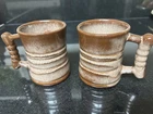 Vintage Frankoma Pottery Mugs or Cups Pair Brown