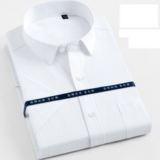 New Men's Dress Shirts Short Sleeves Formal Business Slim Fit Casual Shirts Tops