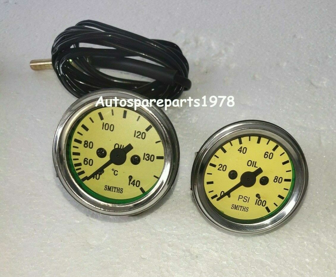 Smiths Replica 52 mm 2 1/16" Gauges Kit oil Temp +Oil pressure gauge