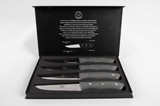 CUTTHRU Steak Knives-Set of 4, 5" inch Serated Razor Sharp Blade Edge Croasion