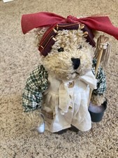 Bear Curly Hair Cleaning Day Laundry Mop Iron Bucket Soap Apron Curlers Dress