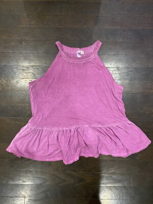 Alya Top Pink Sleveless Shirt Womens Medium Made In Turkey 