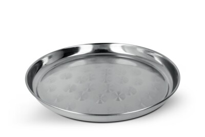 METALTEX Tablett rund 40 cm aus INOX - satiniert in schwerer Qualität / Edels...