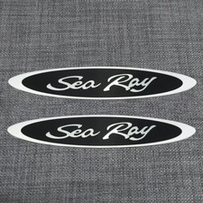 For Sea Ray Black Chrome 13" Oval Emblem Searay Hull Side 13x 2-3/4 New -2Pc