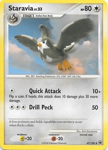 STARAVIA  47/100 D&P Majestic Dawn Pokemon Card   EX