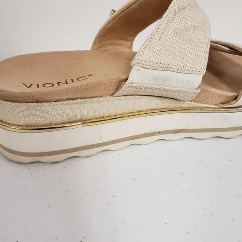 Vionic Womens Brandie Double Strap Platform Sandal Size 9 Neutral Vacation Beach - Picture 7 of 13