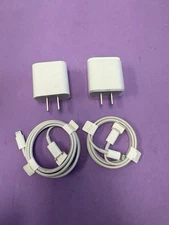 2x OEM Apple 20W USB-C Adapter Charger Type C A2305 W/ USB-C To Lightning Cable