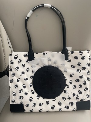 ToryBurch ★ Ella Printed Tote - Black Scatter Daisy Tory Burch Nylon Ella Printed Floral TOTE ~NWT~ Black