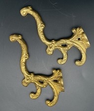 Pair of Brass Hall Tree Hat Coat Hooks 