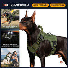 Heavy Duty No Pull Tactical Dog Harness for Large Dogs - Adjustable, Comfortable
