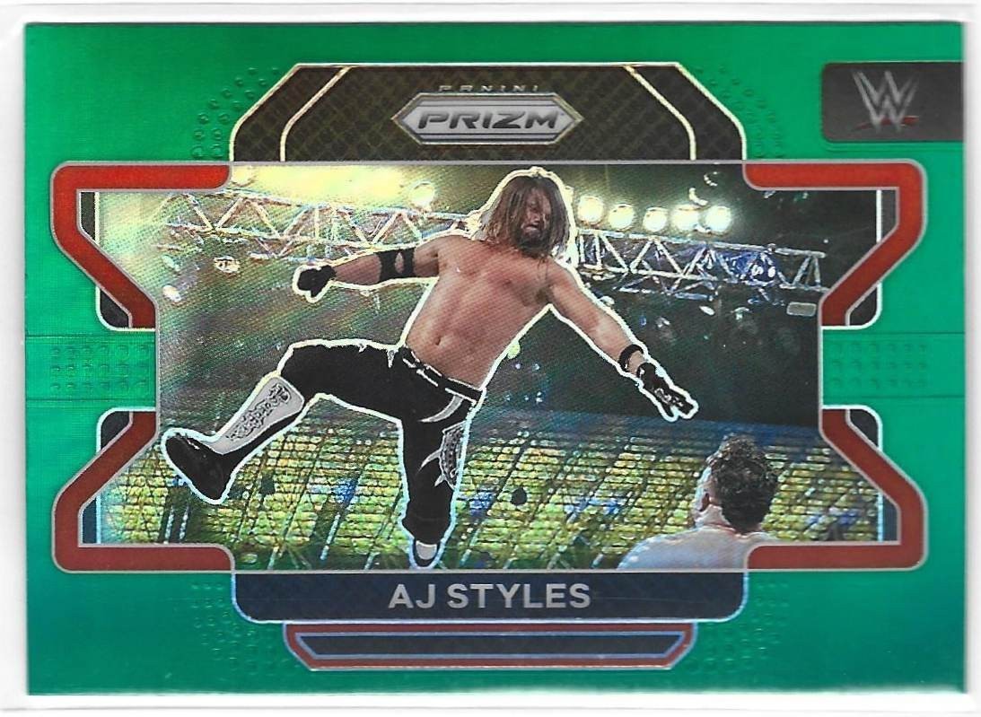 AJ Styles 2022 Prizm WWE Green Prizm #7