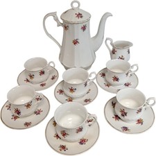 Mayfair Pottery Fine Bone China Tea Set Floral Pattern 14 Piece Collectable 