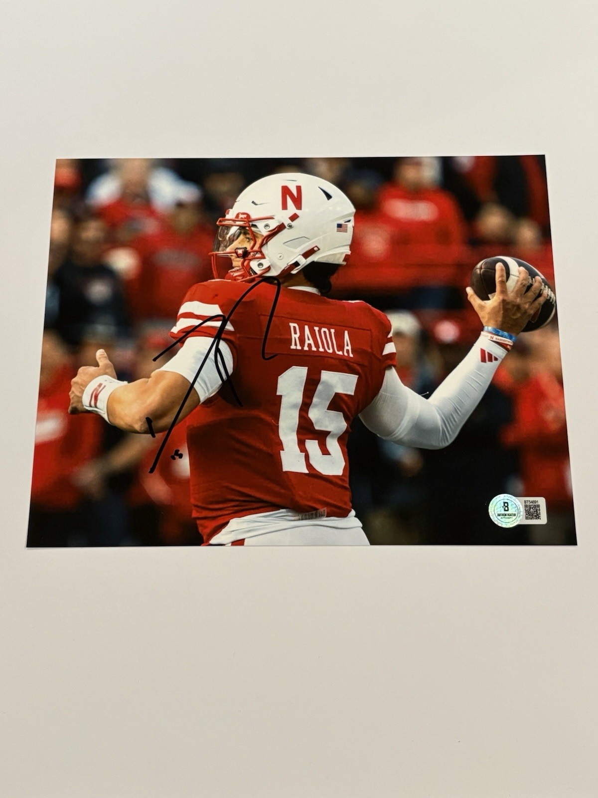 BECKETT COA DYLAN RAIOLA Autographed Signed Nebraska Cornhuskers Football 8x10 Photo 
