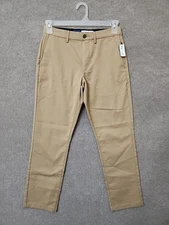 Old Navy Slim Ultimate Tech Built-In Flex Chino Pants Mens 28x28 Beige NEW