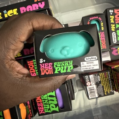 New Nee Doh Needoh Funky Pup Teal Squeeze Ball Super Squish In Hand FAST SHIP
