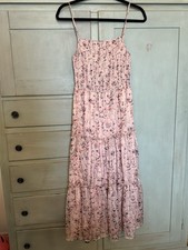 Storia Women’s Pink Floral Maxi Dress Size Small Lined Adjustable Straps Boho