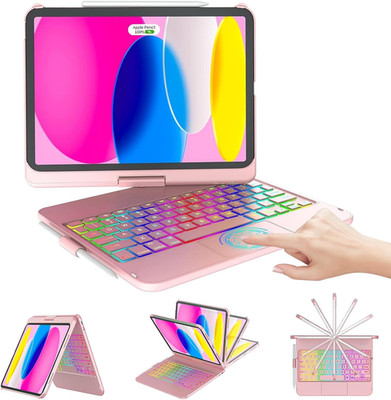for Ipad (A16) 11Th 10Th Generation Case with Keyboard - 7 Color Backl