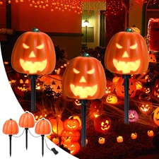 Halloween Pumpkin Pathway Lights Halloween Pumpkin Markers Lights with Animated 
