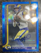 2025 Topps Chrome Blue /150 Autograph Matthew Stafford Rams #BA-MS