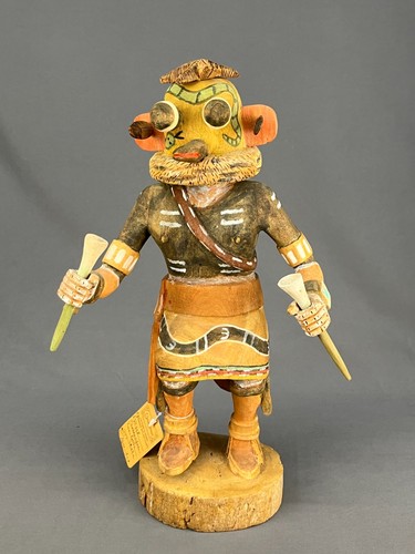 Vtg Hand-Carved 13" Hopi Kachina Doll ZUNI RATTLE SNAKE by Everett Tawahongva