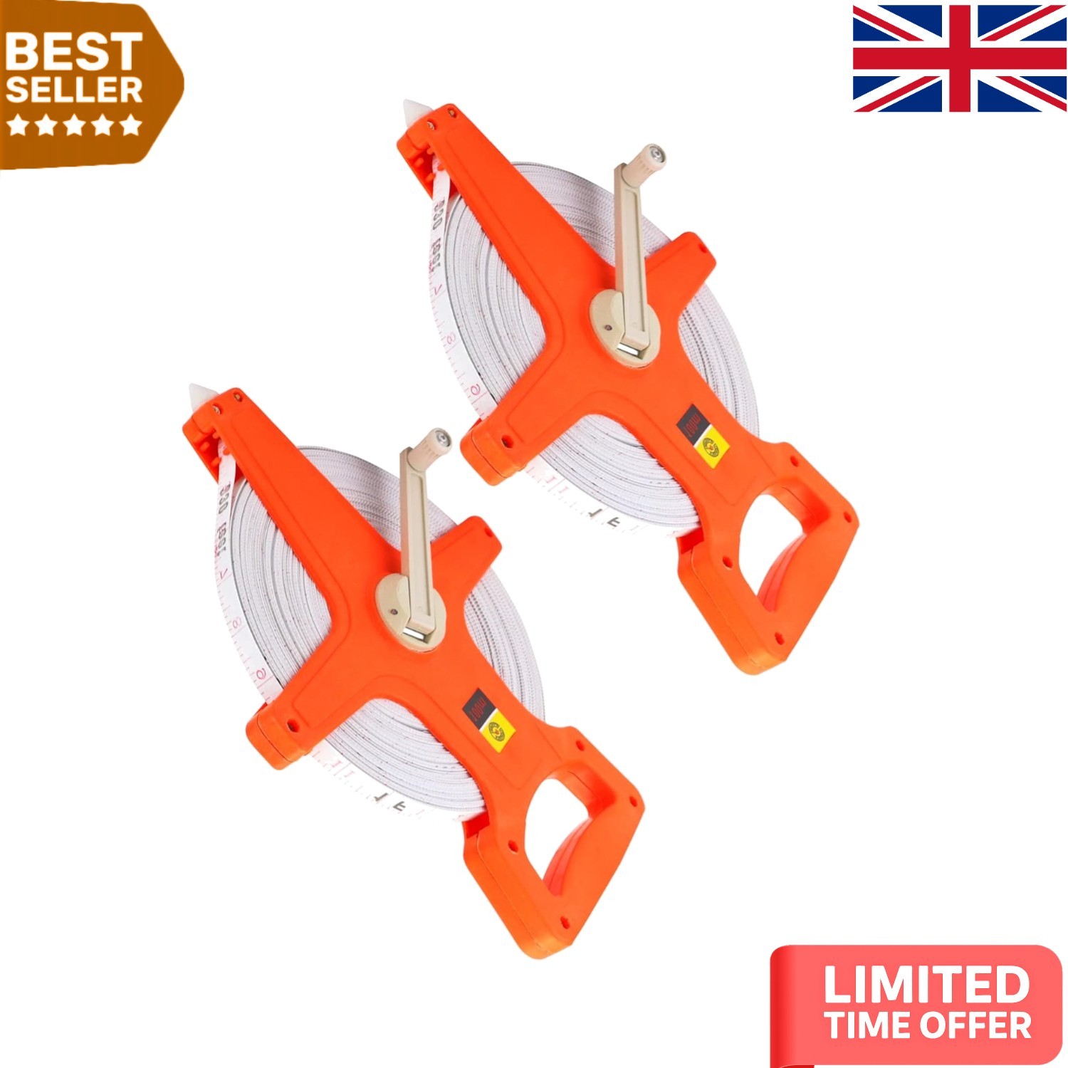 Soft and Flexible 100M Fibreglass Open Reel Tape Measure - Ideal for Precision