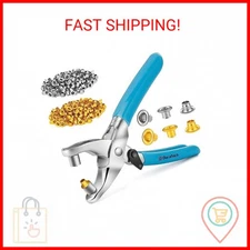 DURATECH Grommet Eyelet Pliers kit, Eyelet Pliers with 500 Gold and Silver Metal