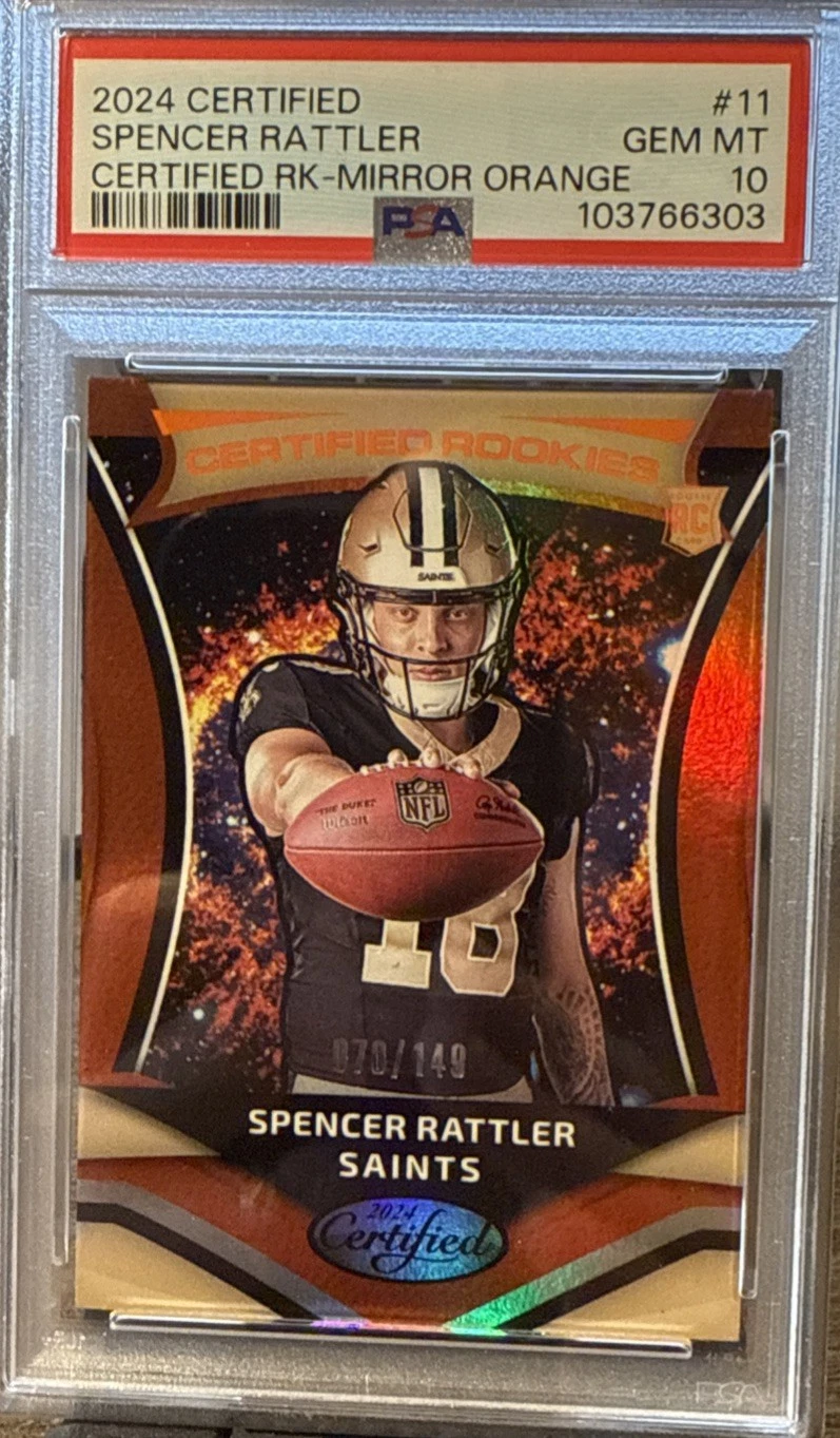 Spencer Rattler Panini Certified Certified Rookies #11 Mirror Orange