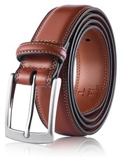 Men's Genuine Leather Dress Belt Handmade Cowhide Business Casual Waist Belt