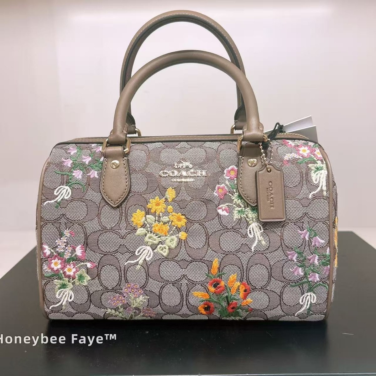 Coach Rowan Satchel Bag In Signature Jacquard Floral Embroidery