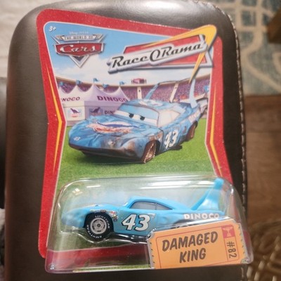 Disney Pixar CARS DAMAGED KING Diecast MOC Dinoco Race O Rama Mattel