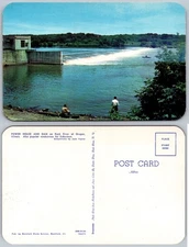 Oregon Illinois Power House Dam Rock River Postcard