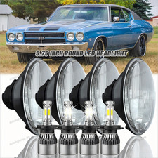 4pcs 5.75 5-34 Black Led Headlights Hi Lo Beam Fits Ford Thunderbird Torino