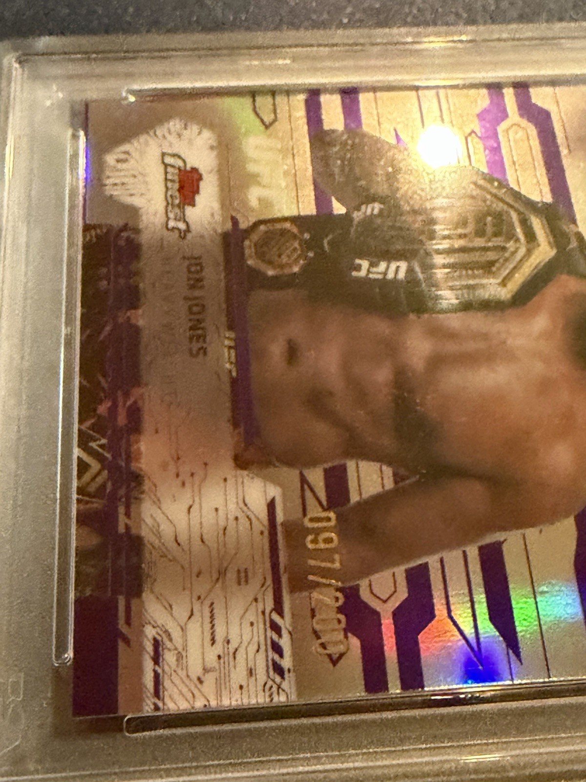 Topps 2025 Finest UFC Jon Jones Uncommon Purple Refractor #122 /200 PSA 10 view 3