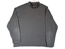 L.L.Bean Mock Neck Long Sleeve Shirt Gray Casual Pullover Mens Large